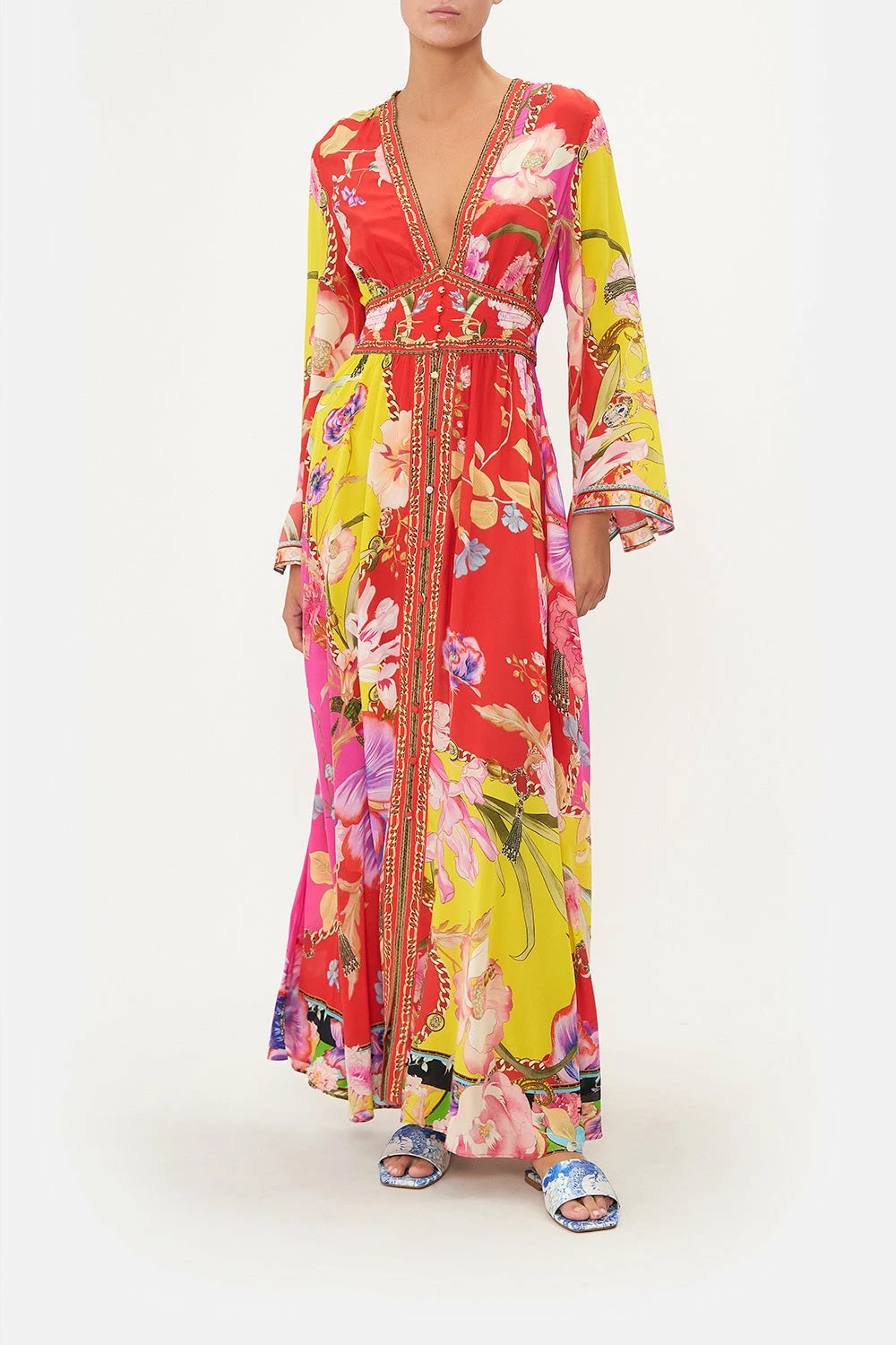 KIMONO SLEEVE DRESS WITH SHIRRING DETAIL THE BEETLES
