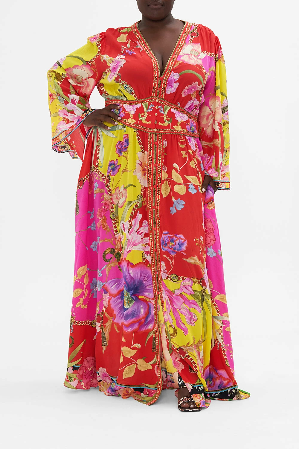 KIMONO SLEEVE DRESS WITH SHIRRING DETAIL THE BEETLES - Image 7