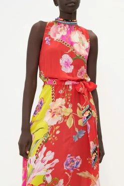 NECKTIE DRESS WITH ELASTICATED WAIST THE BEETLES -clothing shop CAMILLA 00018634 NECKTIE DRESS WITH ELASTICATED WAIST THE BEETLES 4