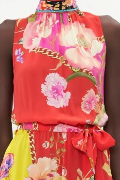 NECKTIE DRESS WITH ELASTICATED WAIST THE BEETLES -clothing shop CAMILLA 00018634 NECKTIE DRESS WITH ELASTICATED WAIST THE BEETLES 5