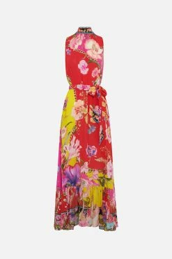 NECKTIE DRESS WITH ELASTICATED WAIST THE BEETLES -clothing shop CAMILLA 00018634 NECKTIE DRESS WITH ELASTICATED WAIST THE BEETLES GHOST