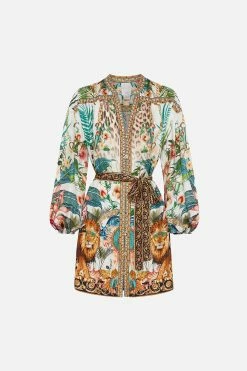 BLOUSON SLEEVE SHIRT DRESS ROYALTY LOYALTY -clothing shop CAMILLA 00018913 BLOUSON SLEEVE SHIRT DRESS ROYALTY LOYALTY GHOST