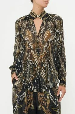 RAGLAN BUTTON UP SHIRT RAVIN RAVEN -clothing shop CAMILLA 00018969 RAGLAN BUTTON UP SHIRT RAVIN RAVEN 4