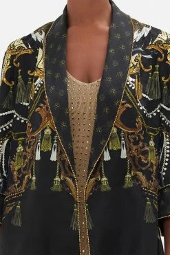 ROLL COLLAR PAJAMA JACKET RAVIN RAVEN -clothing shop CAMILLA 00018970 ROLL COLLAR PAJAMA JACKET RAVIN RAVEN 2