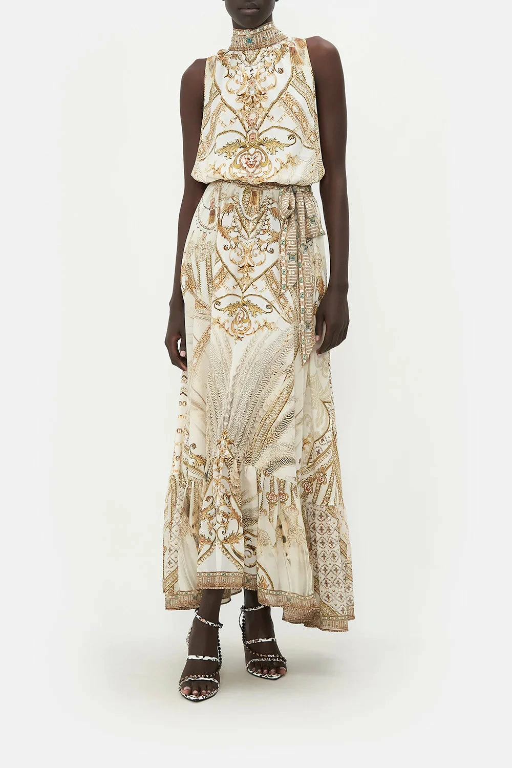 NECKTIE DRESS WITH ELASTICATED WAIST SOAR LIKE AN EAGLE