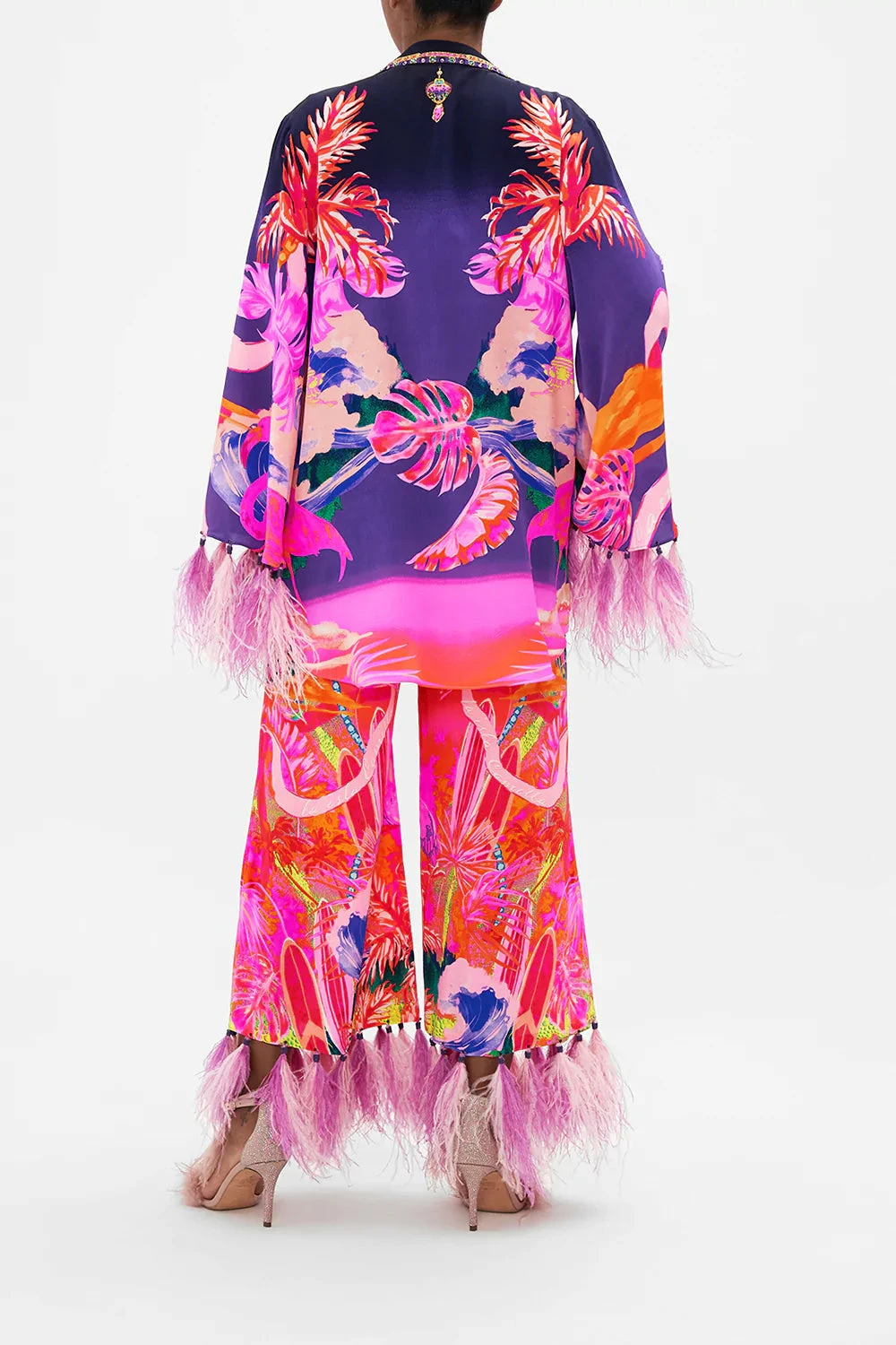 FLARED SLEEVE DOUBLE BREASTED JACKET FLIGHT OF THE FLAMINGO - Image 8