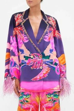 FLARED SLEEVE DOUBLE BREASTED JACKET FLIGHT OF THE FLAMINGO -clothing shop CAMILLA 00019248 FLARED SLEEVE DOUBLE BREASTED JACKET FLIGHT OF THE FLAMINGO 4