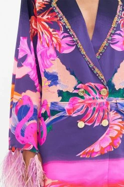 FLARED SLEEVE DOUBLE BREASTED JACKET FLIGHT OF THE FLAMINGO -clothing shop CAMILLA 00019248 FLARED SLEEVE DOUBLE BREASTED JACKET FLIGHT OF THE FLAMINGO 5