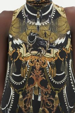 BACK NECK TIE SHORT DRESS RAVIN RAVEN -clothing shop CAMILLA 00019325 BACK NECK TIE SHORT DRESS RAVIN RAVEN 5