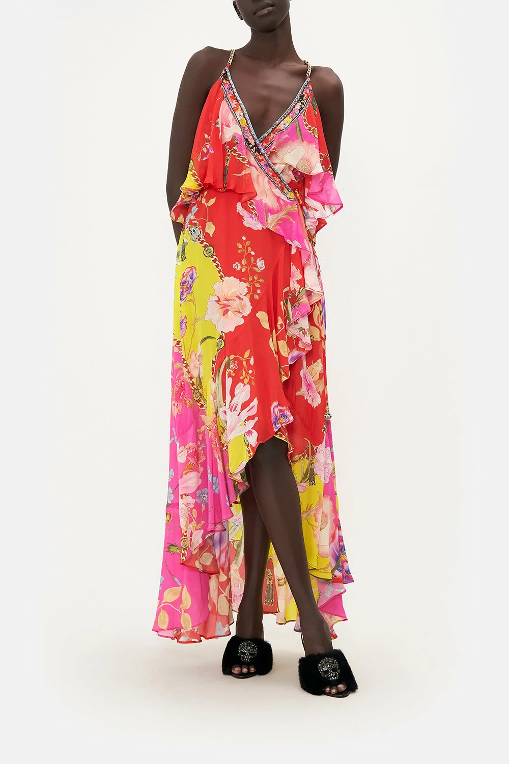 RUFFLE OVERLAYER WRAP DRESS THE BEETLES 1 RUFFLE OVERLAYER WRAP DRESS THE BEETLES