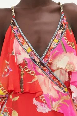 RUFFLE OVERLAYER WRAP DRESS THE BEETLES 11 RUFFLE OVERLAYER WRAP DRESS THE BEETLES -clothing shop CAMILLA 00019336 RUFFLE OVERLAYER WRAP DRESS THE BEETLES 5