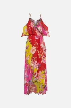 RUFFLE OVERLAYER WRAP DRESS THE BEETLES 8 RUFFLE OVERLAYER WRAP DRESS THE BEETLES -clothing shop CAMILLA 00019336 RUFFLE OVERLAYER WRAP DRESS THE BEETLES GHOST