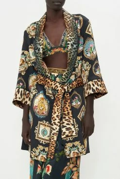 ROLL COLLAR PAJAMA JACKET FEARLESS FELIS -clothing shop CAMILLA 00019374 ROLL COLLAR PAJAMA JACKET FEARLESS FELIS 4