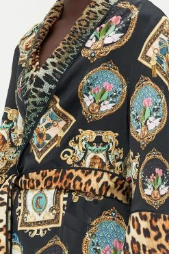 ROLL COLLAR PAJAMA JACKET FEARLESS FELIS -clothing shop CAMILLA 00019374 ROLL COLLAR PAJAMA JACKET FEARLESS FELIS 5