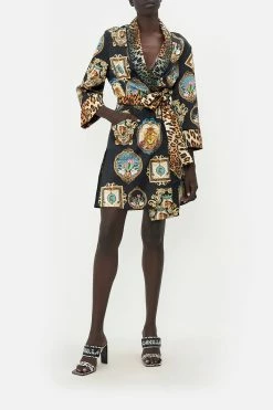 ROLL COLLAR PAJAMA JACKET FEARLESS FELIS -clothing shop CAMILLA 00019374 ROLL COLLAR PAJAMA JACKET FEARLESS FELIS 6