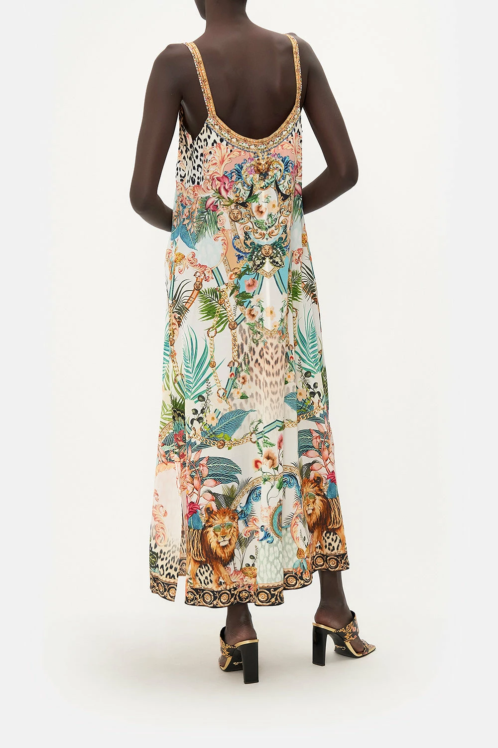 V NECK MIDI SLIP DRESS ROYALTY LOYALTY 2 V NECK MIDI SLIP DRESS ROYALTY LOYALTY - Image 2