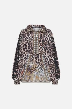 HALF ZIP WINDBREAKER PULLOVER NOMADIC NYMPH -clothing shop CAMILLA 00019756 HALF ZIP WINDBREAKER PULLOVER NOMADIC NYMPH GHOST