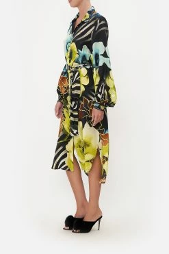 HIGH LOW MIDI SHIRT DRESS POPPY DIVINE 11 HIGH LOW MIDI SHIRT DRESS POPPY DIVINE -clothing shop CAMILLA 00019795 HIGH LOW MIDI SHIRT DRESS POPPY DIVINE 2