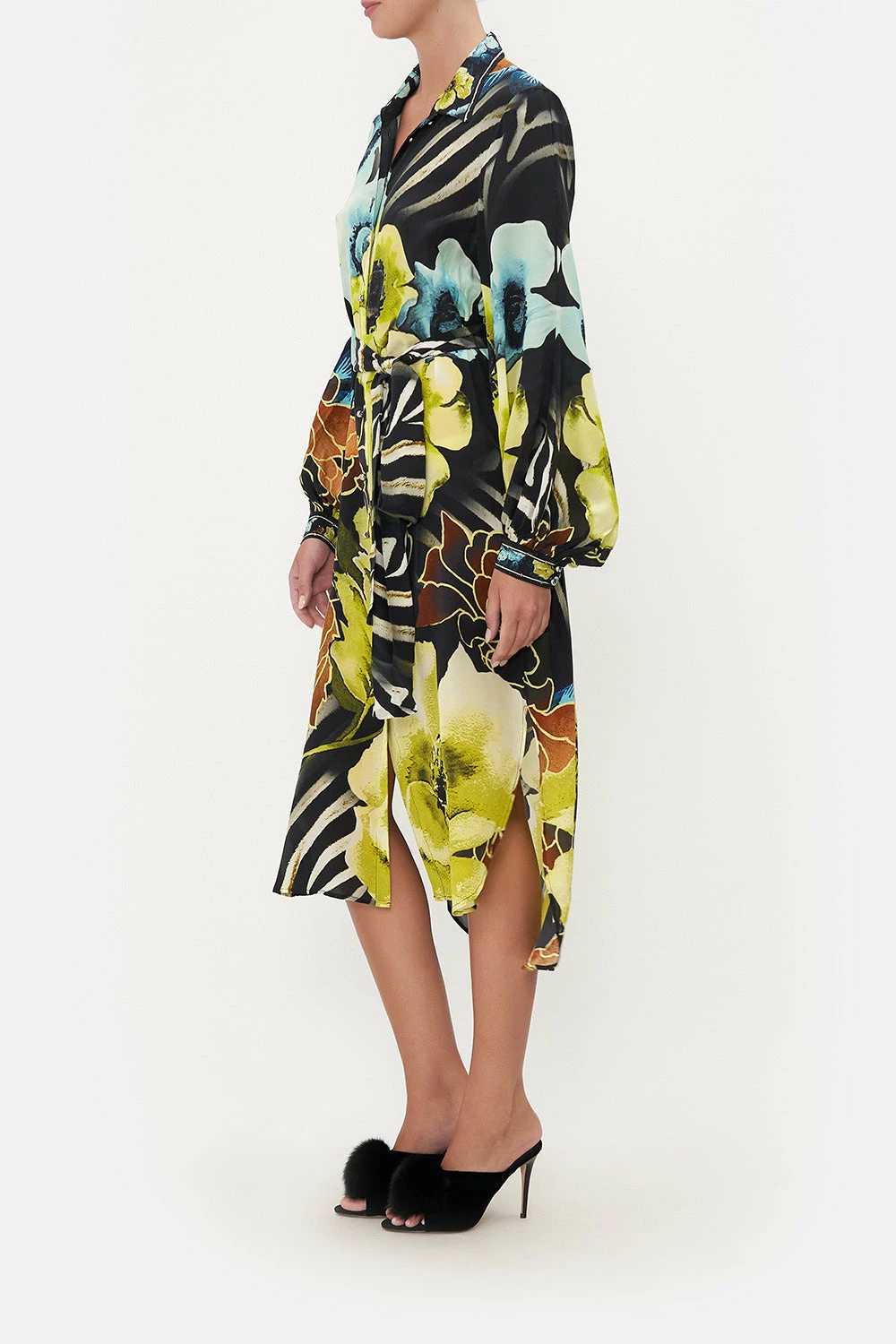 HIGH LOW MIDI SHIRT DRESS POPPY DIVINE 4 HIGH LOW MIDI SHIRT DRESS POPPY DIVINE - Image 4