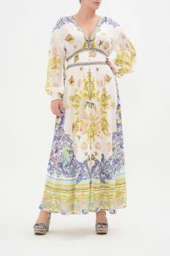 BUTTON DRESS WITH SHAPED WAISTBAND STAR OF THE SEA -clothing shop CAMILLA 00019965 BUTTON DRESS W SHAPED WAISTBAND STAR OF THE SEA MTL 1