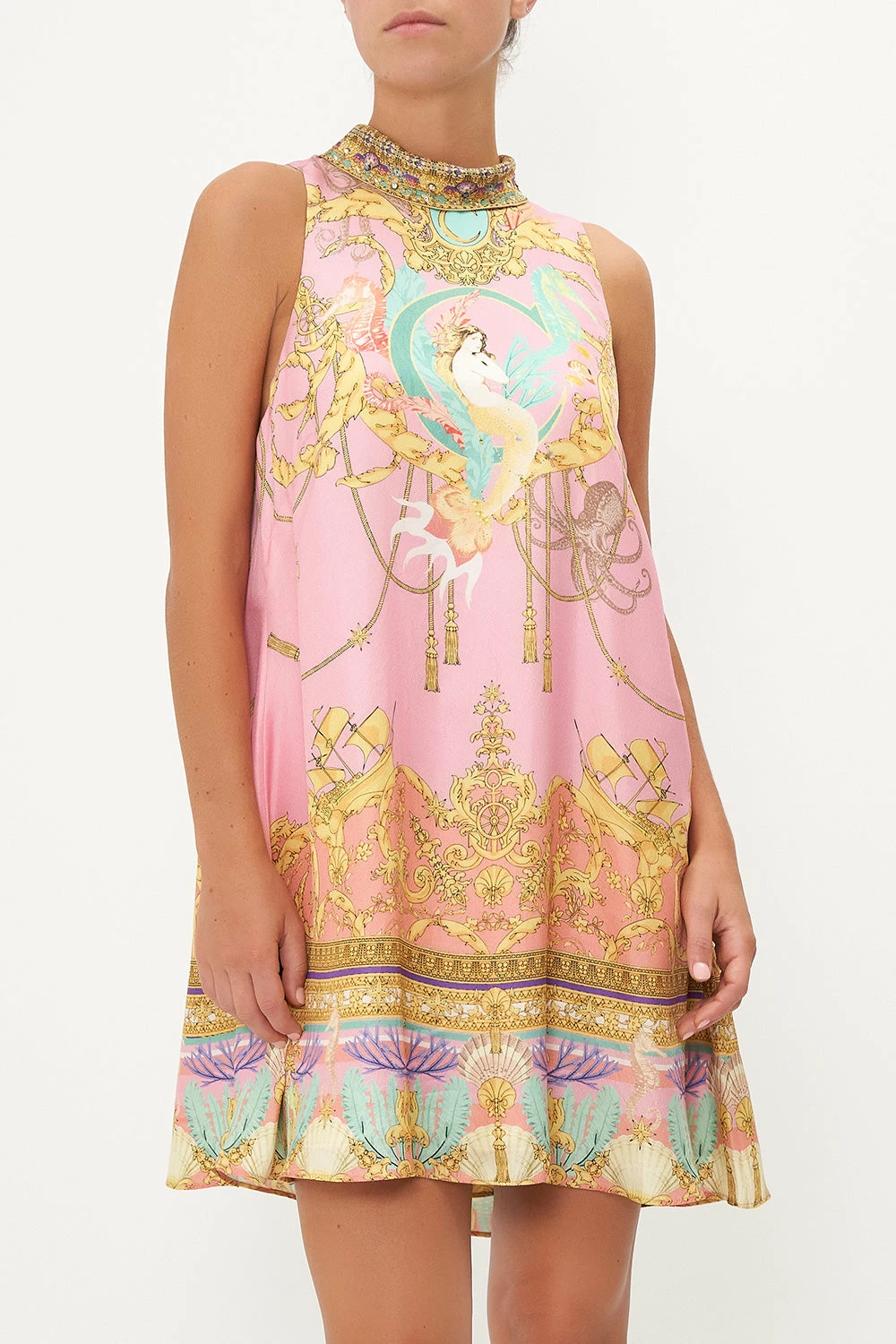 HIGH COLLAR SHIFT DRESS MERMAID MOTEL 5 HIGH COLLAR SHIFT DRESS MERMAID MOTEL - Image 5