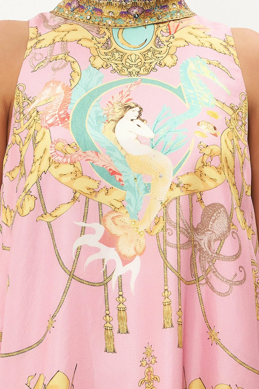 HIGH COLLAR SHIFT DRESS MERMAID MOTEL 6 HIGH COLLAR SHIFT DRESS MERMAID MOTEL - Image 6