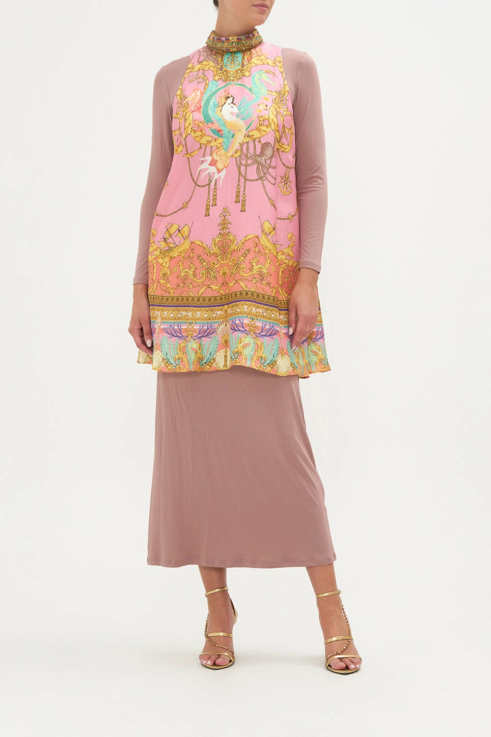 HIGH COLLAR SHIFT DRESS MERMAID MOTEL 7 HIGH COLLAR SHIFT DRESS MERMAID MOTEL - Image 7