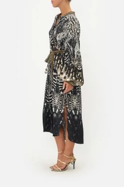 BLOUSON SLEEVE PLACKET DRESS NIGHT OWL -clothing shop CAMILLA 00019999 BLOUSON SLEEVE PLACKET DRESS NIGHT OWL 2