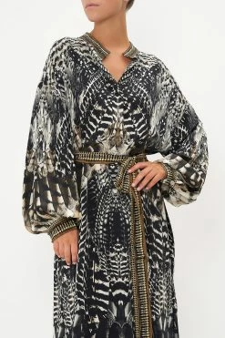 BLOUSON SLEEVE PLACKET DRESS NIGHT OWL -clothing shop CAMILLA 00019999 BLOUSON SLEEVE PLACKET DRESS NIGHT OWL 4