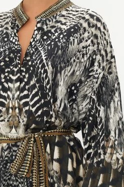 BLOUSON SLEEVE PLACKET DRESS NIGHT OWL -clothing shop CAMILLA 00019999 BLOUSON SLEEVE PLACKET DRESS NIGHT OWL 5