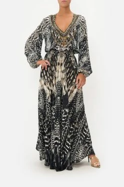 SHIRRED RELAXED FIT DRESS NIGHT OWL