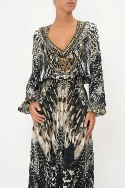 SHIRRED RELAXED FIT DRESS NIGHT OWL -clothing shop CAMILLA 00020000 SHIRRED RELAXED FIT DRESS NIGHT OWL 4