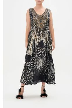 V NECK RACERBACK DRESS NIGHT OWL -clothing shop CAMILLA 00020001 V NECK RACERBACK DRESS NIGHT OWL MTL 1