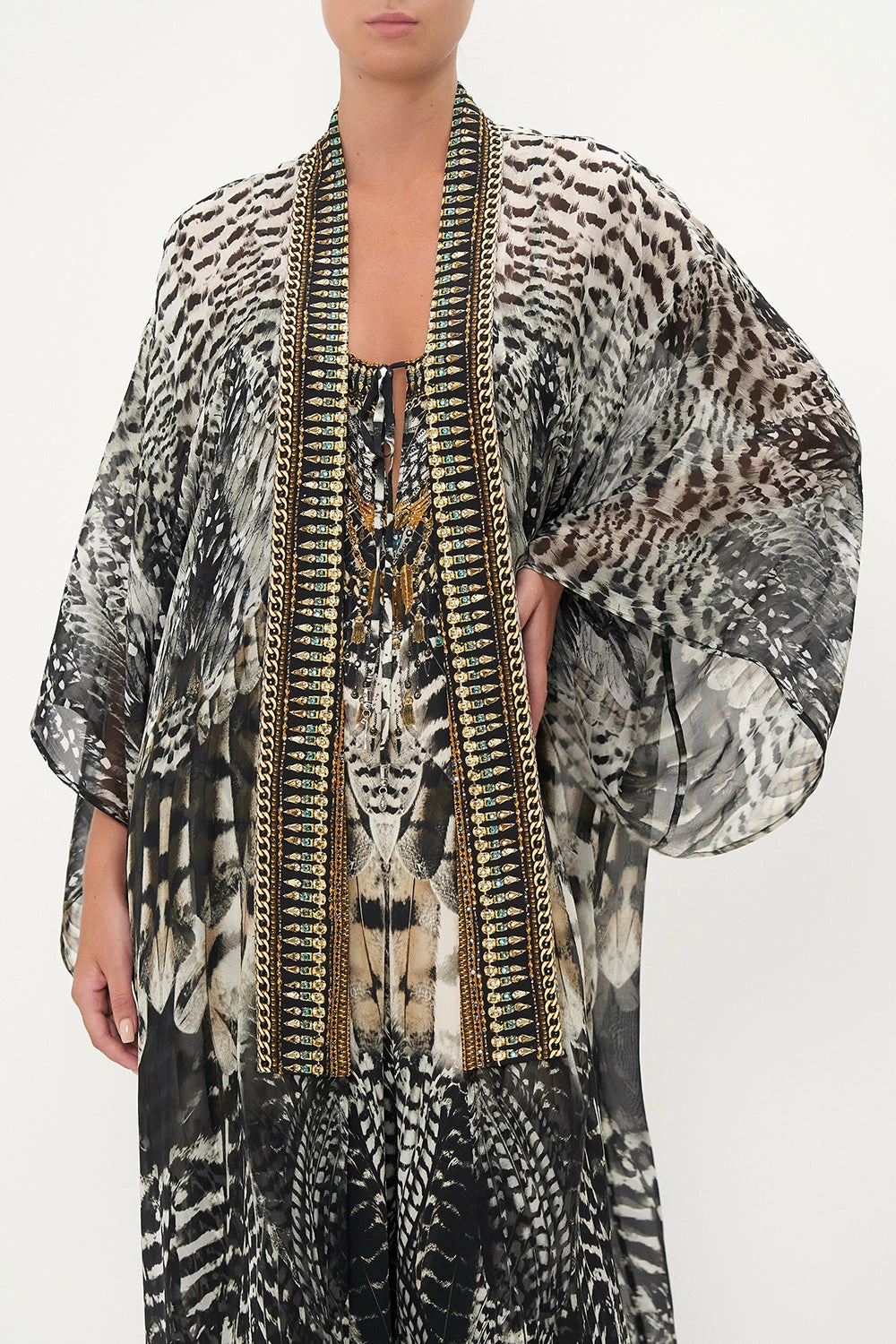 KIMONO LAYER WITH COLLAR NIGHT OWL 5 KIMONO LAYER WITH COLLAR NIGHT OWL - Image 5