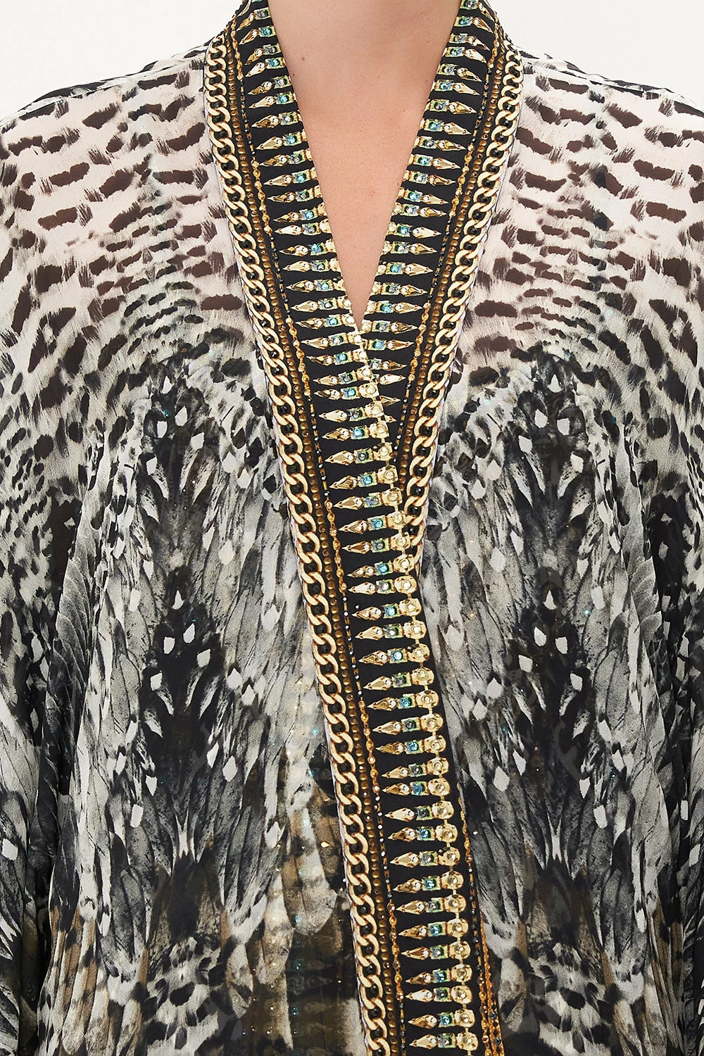 KIMONO LAYER WITH COLLAR NIGHT OWL 6 KIMONO LAYER WITH COLLAR NIGHT OWL - Image 6