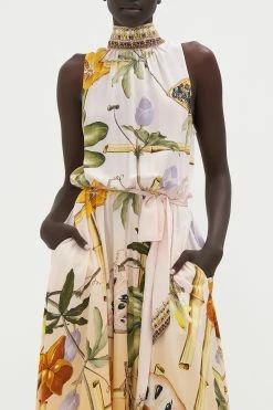 NECKTIE DRESS WITH ELASTICATED WAIST ORIGINAL SIN -clothing shop CAMILLA 00020103 NECKTIE DRESS WITH ELASTICATED WAIST ORIGINAL SIN 4