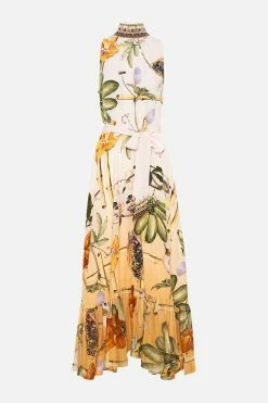 NECKTIE DRESS WITH ELASTICATED WAIST ORIGINAL SIN -clothing shop CAMILLA 00020103 NECKTIE DRESS WITH ELASTICATED WAIST ORIGINAL SIN GHOST 1