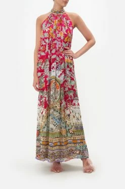 TIE NECK LONG DRESS TASTE OF TWILIGHT