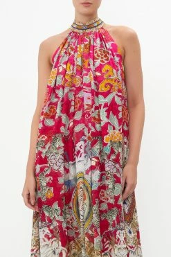 TIE NECK LONG DRESS TASTE OF TWILIGHT -clothing shop CAMILLA 00020106 TIE NECK LONG DRESS TASTE OF TWIGLIGHT 4