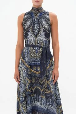 NECKTIE DRESS WITH ELASTICATED WAIST FOREVER FAMILY -clothing shop CAMILLA 00020124 NECKTIE DRESS WITH ELASTICATED WAIST FOREVER FAMILY 4