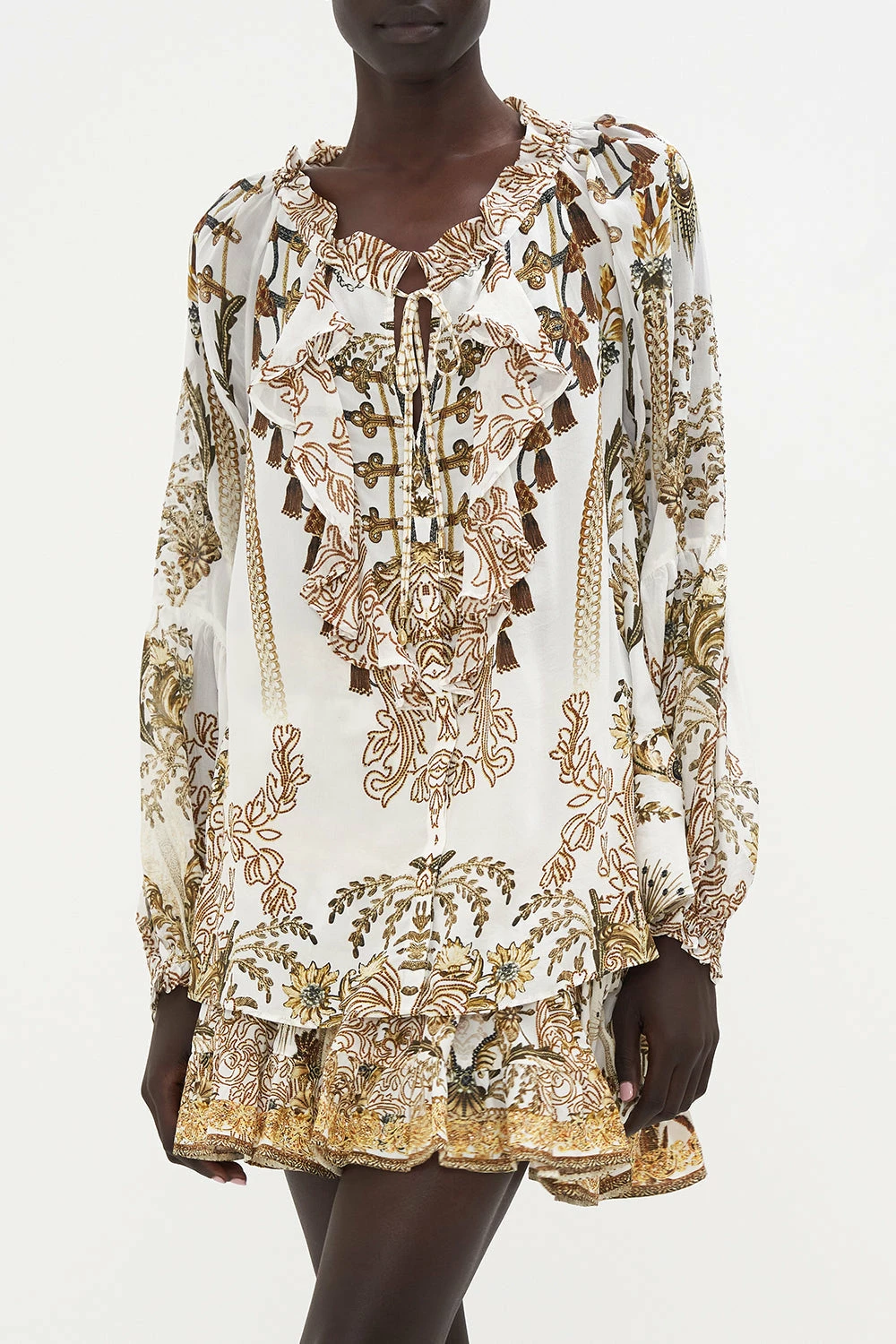 RAGLAN BLOUSE WITH CENTRE FRONT RUFFLE ROAD TO RICHESSE - Image 5