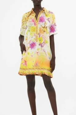 SHORT SLEEVE MINI SHIRT DRESS HOW DOES YOUR GARDEN GROW -clothing shop CAMILLA 00020379 SHORT SLEEVE MINI SHIRT DRESS HOW DOES YOUR GARDEN GROW 4