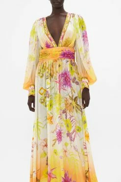 LONG DRESS WITH BLOUSON SLEEVE HOW DOES YOUR GARDEN GROW 10 LONG DRESS WITH BLOUSON SLEEVE HOW DOES YOUR GARDEN GROW -clothing shop CAMILLA 00020385 LONG DRESS WITH BLOUSON SLEEVE HOW DOES YOUR GARDEN GROW 4