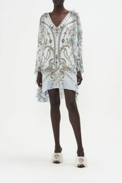 RAGLAN SLEEVE FLARED KAFTAN MOON AND BACK