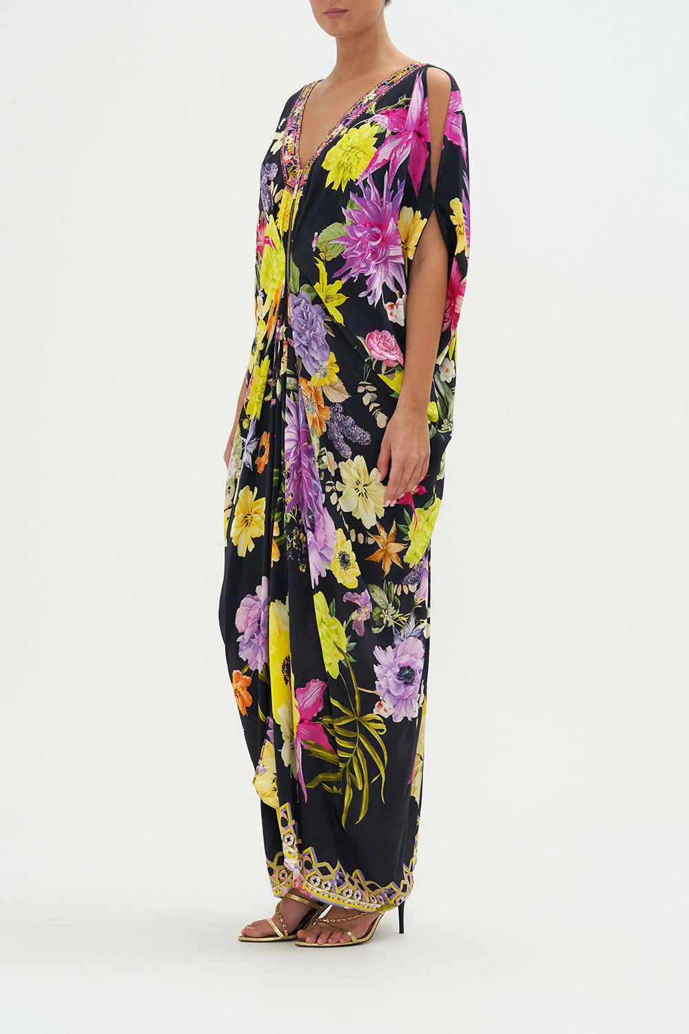 LONG DRAPE DRESS WITH ZIP FRONT PEACE BE WITH YOU - Image 4
