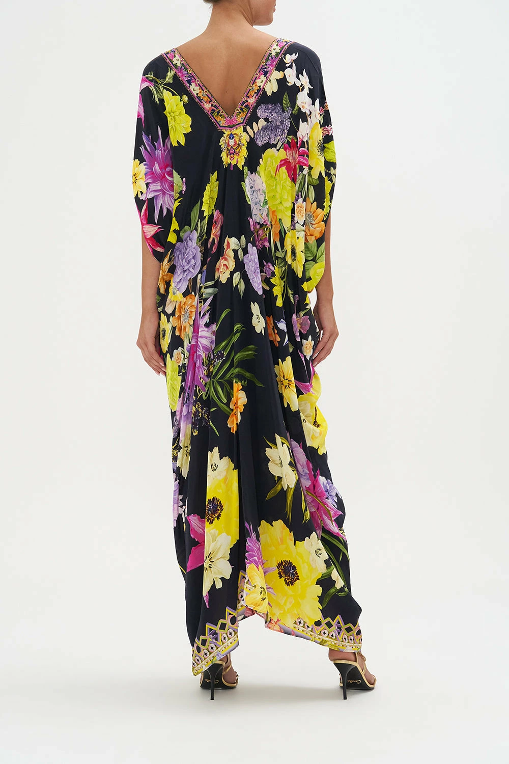 LONG DRAPE DRESS WITH ZIP FRONT PEACE BE WITH YOU - Image 2