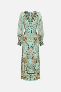 TWIST FRONT LONG DRESS ADIEU YESTERDAY -clothing shop CAMILLA 00020472 TWIST FRONT LONG DRESS ADIEU YESTERDAY GHOST