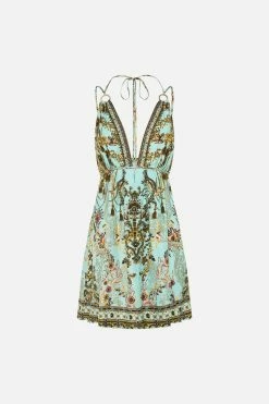 SHORT FLARED DRESS WITH HARDWARE ADIEU YESTERDAY -clothing shop CAMILLA 00020484 SHORT FLARED DRESS WITH HARDWARE ADIEU YESTERDAY GHOST