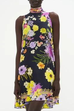 BACK NECK TIE SHORT DRESS PEACE BE WITH YOU 10 BACK NECK TIE SHORT DRESS PEACE BE WITH YOU -clothing shop CAMILLA 00020488 BACK NECK TIE SHORT DRESS PEACE BE WITH YOU 4