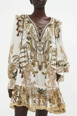 RUFFLE LACE UP DRESS ROAD TO RICHESSE 10 RUFFLE LACE UP DRESS ROAD TO RICHESSE -clothing shop CAMILLA 00020500 RUFFLE LACE UP DRESS ROAD TO RICHESSE 4